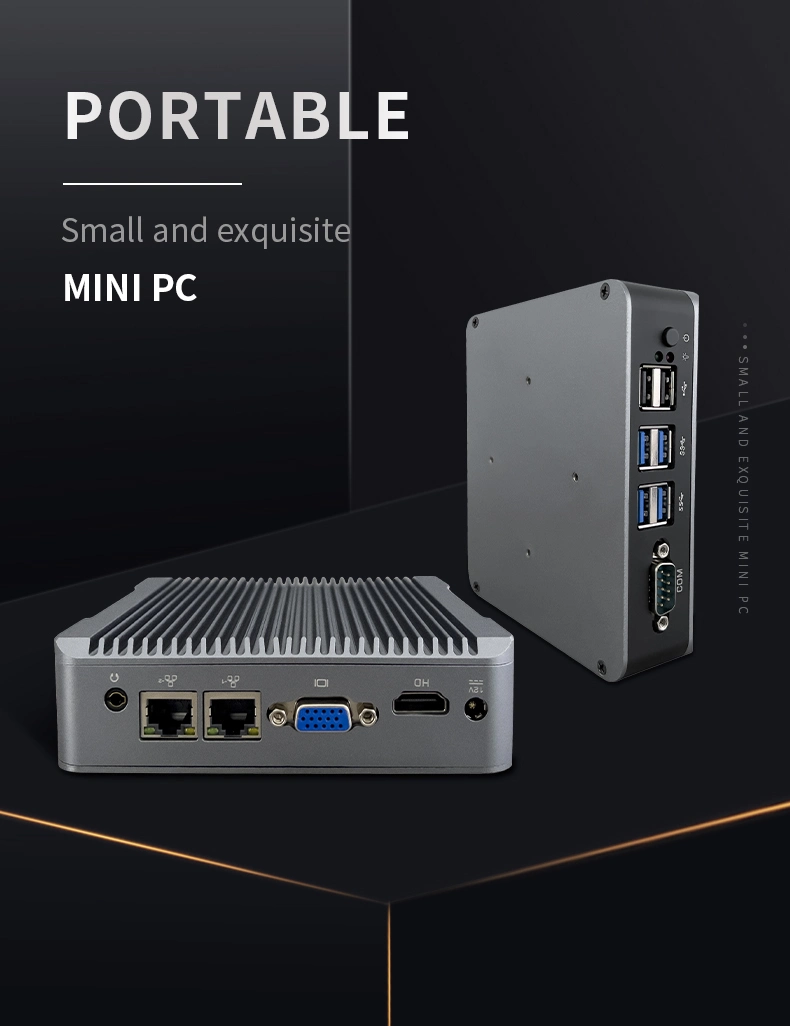 Support WiFi/Bt Dual Display Port HDMI VGA Quad-Core CPU Linux Windows 10 I3 I5 I7 I9 Cheap Price X86 Fanless Industrial Rugged Mini PC 24V