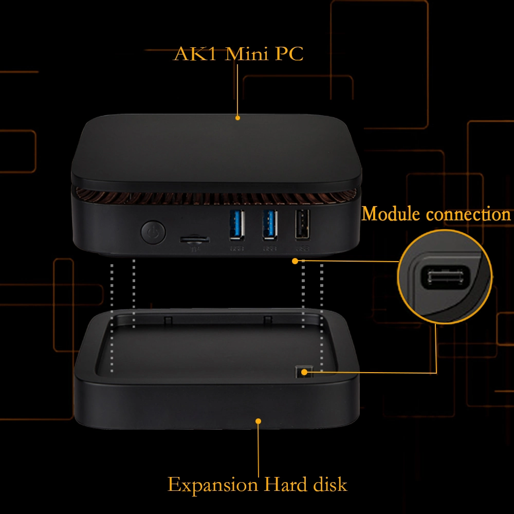 Ak1 Intel 4-Core J3455 Low Power Mini PC 4GB 32GB Window 10 for Video, Games, Office