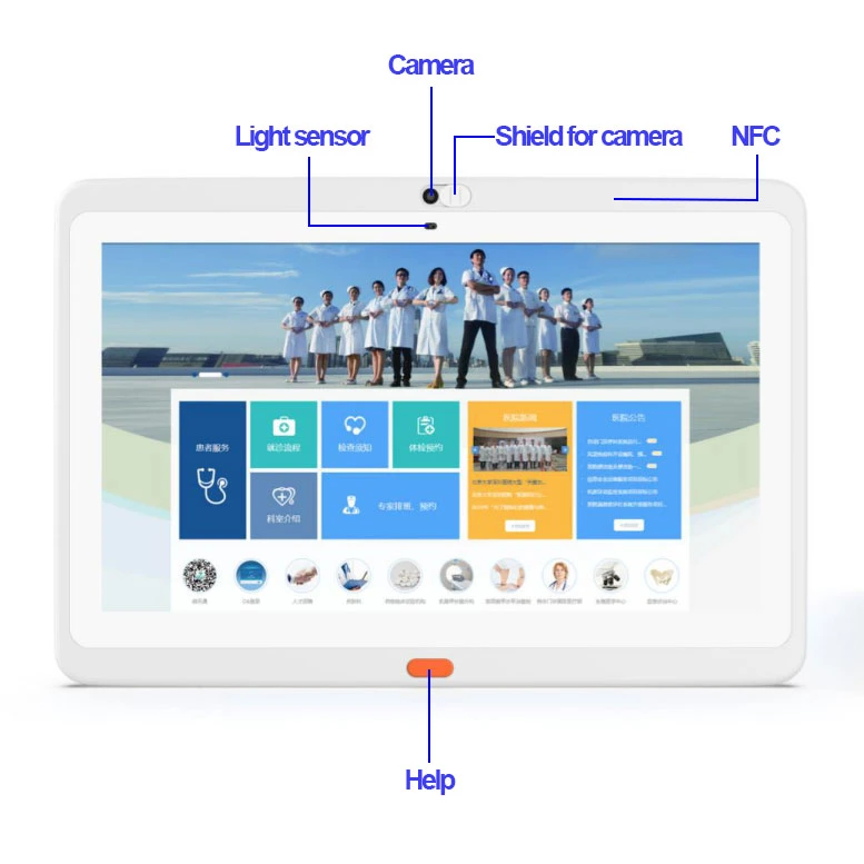 OEM Medical Call Bar WiFi NFC Poe Power 13.3 Inch Android Tablet Hospital Easy Call Tablet PC