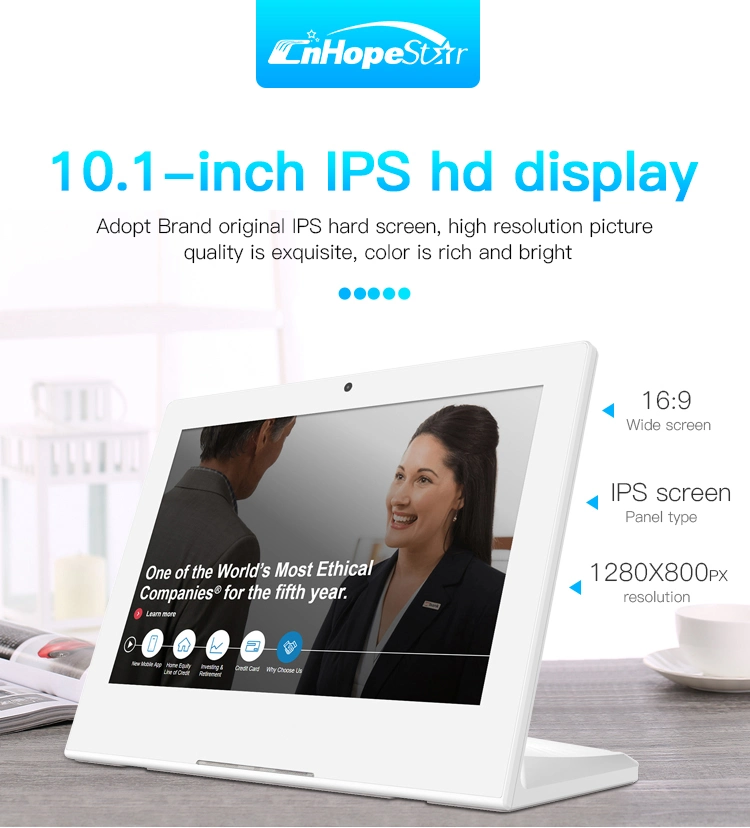 10 Inch L-Shape Android Tablet PC with RJ45 Poe NFC