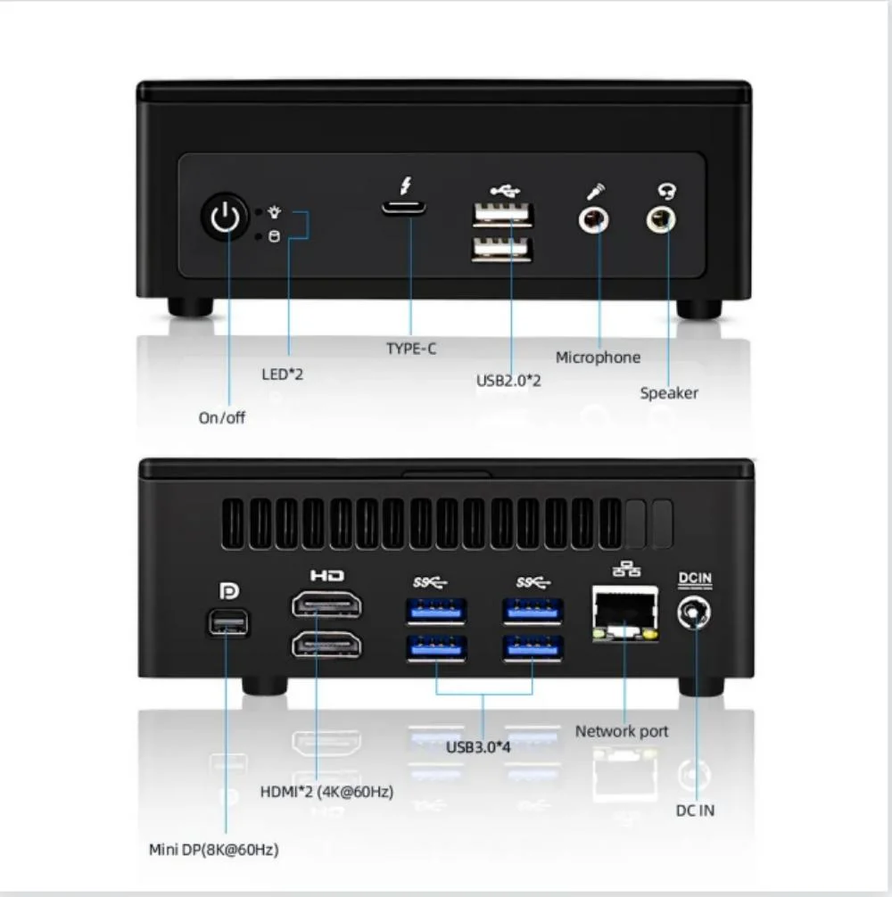 Window 10/11 Multi-Purpose I7 Core Mini PC Dual 4K HD