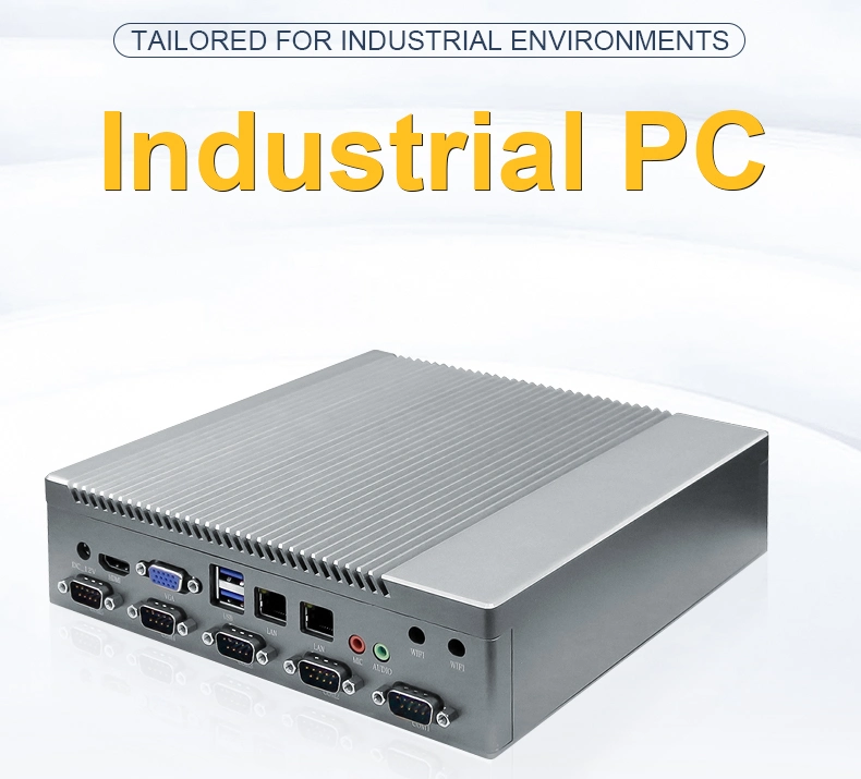 LAN*6 WiFi*2 DC12V or Custom Support Windows / Linux / Android Mini Embedded Fanless Industrial Box PC I7