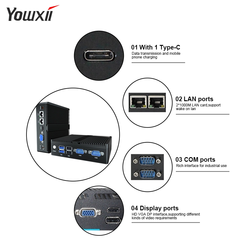 Qunshi Hot Sale All in One Mini PC I5/I7 4200u Fanless Metal Mini Computer Windows 10/Linux Motherboard Industrial PC