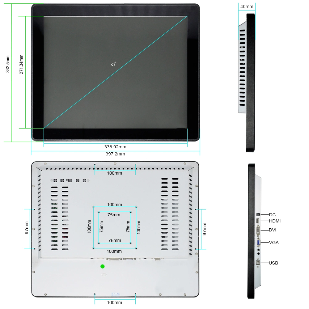 Cjtouch 17"Open Frame Capacitive Touch Screen Monitor with Waterproof