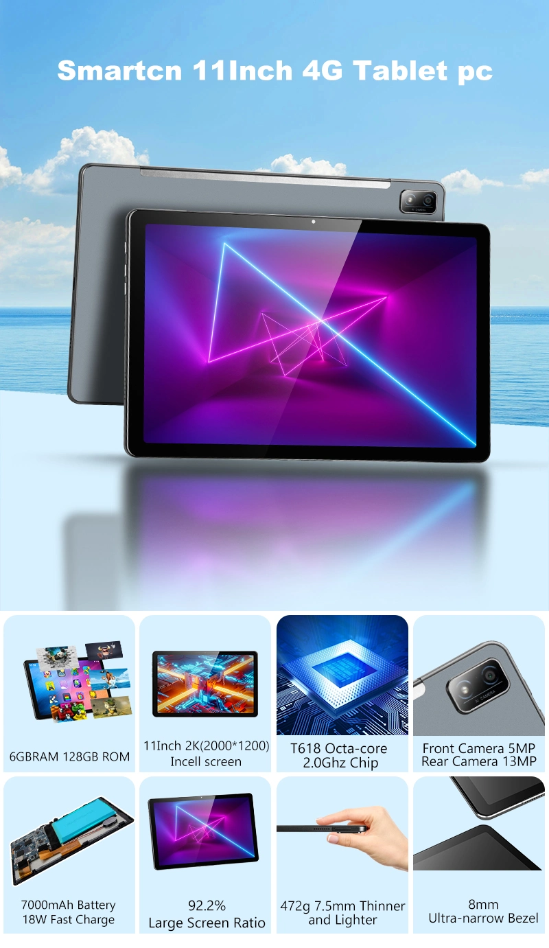 Wholesale Mini Best 4G Tab Tablet 11 Inch RAM/ROM 6GB+128GB 5+13MP Camera Tab 11" Octa Core Android 12 Gaming Tablet PC