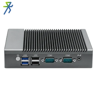 Haute Performance VGA USB3.0 COM DC 12V double LAN sans ventilateur Linux Ubuntu Mini PC industriel avec Port parallèle