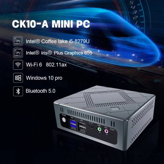 Qunshi 2022 Dernière meilleure qualité Inudstrial Mini Comouter PC Ck10 Coffee Lake I5 8279u Mini ordinateur Intel Windows 10 PC de jeu pour travail professionnel Mini PC