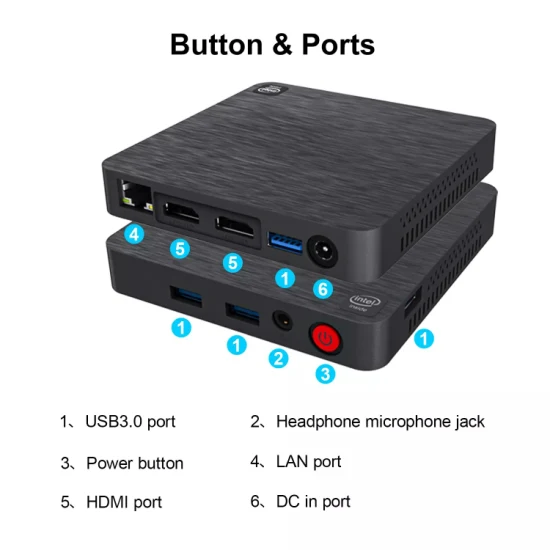 Prix ​​d'usine Beelink T4 sous licence Win10 Mini PC Atom X5- 50 double WiFi 4 Go/32 Go fenêtre 10 PRO T4 PRO Mini PC